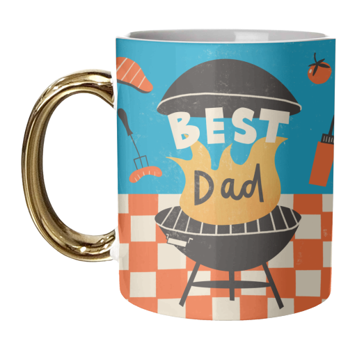 Fun Bold BBQ Dad Design - unique mug by AbiGoLucky