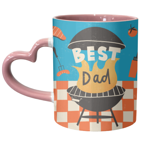 Fun Bold BBQ Dad Design - unique mug by AbiGoLucky
