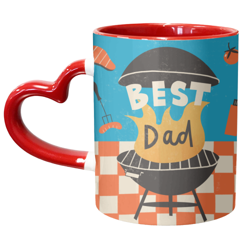 Fun Bold BBQ Dad Design - unique mug by AbiGoLucky