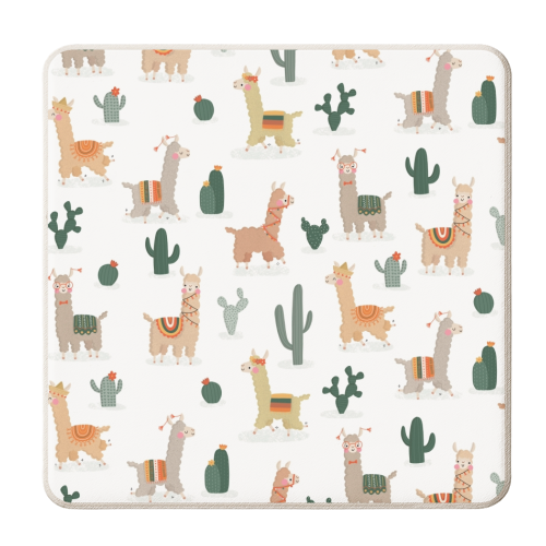 Fun llamas - personalised beer coaster by Jessica Moorhouse