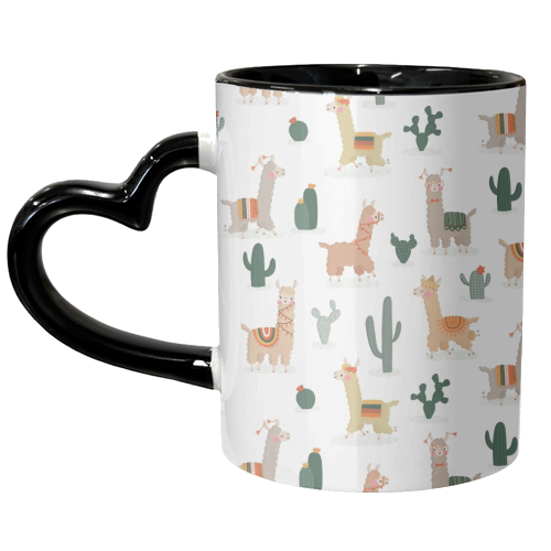 Fun llamas - unique mug by Jess Moorhouse