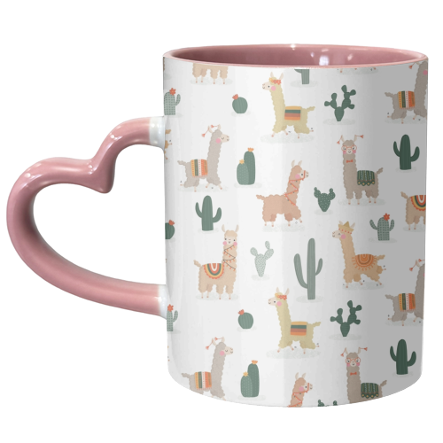 Fun llamas - unique mug by Jess Moorhouse