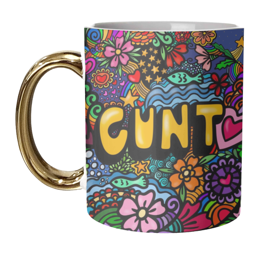 Funky circular Cunt - unique mug by PixieDrew