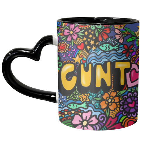Funky circular Cunt - unique mug by PixieDrew