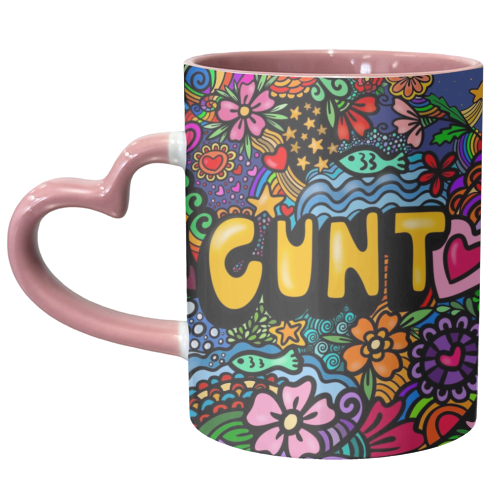 Funky circular Cunt - unique mug by PixieDrew