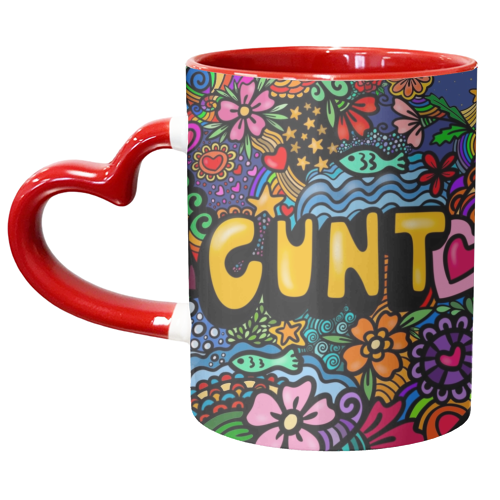 Funky circular Cunt - unique mug by PixieDrew