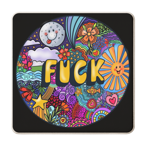 Funky Circular Fuck - personalised beer coaster by PixieDrew