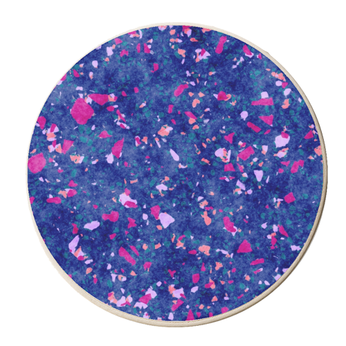 Funky Colorful Terrazzo - personalised beer coaster by Kaleiope Studio