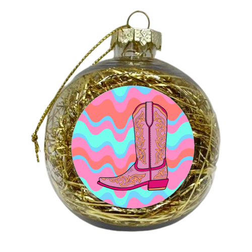 Funky Cowgirl Boot - xmas bauble by Adam Regester