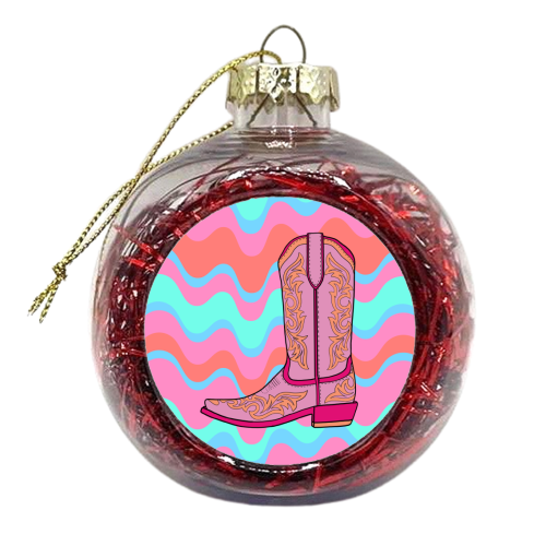 Funky Cowgirl Boot - xmas bauble by Adam Regester
