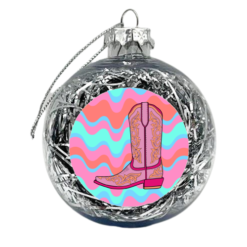 Funky Cowgirl Boot - xmas bauble by Adam Regester