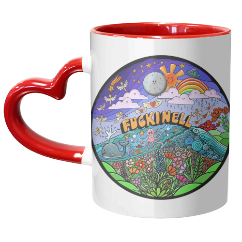 Funky Fuckinell Colourful Art - unique mug by PixieDrew