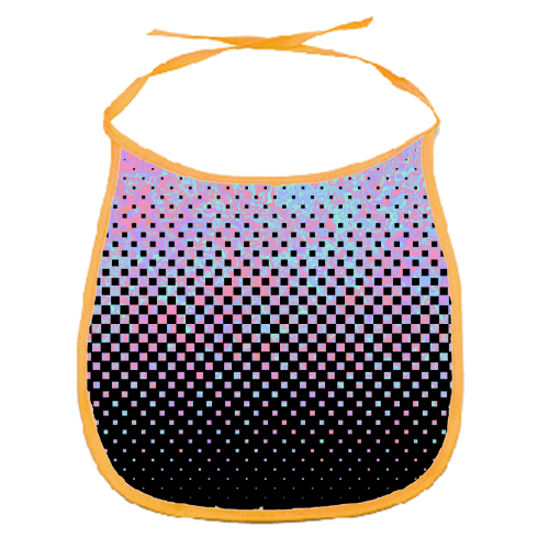 Funky Gradient Checkerboard - funny baby bib by Kaleiope Studio