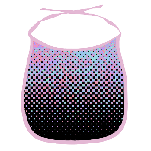 Funky Gradient Checkerboard - funny baby bib by Kaleiope Studio