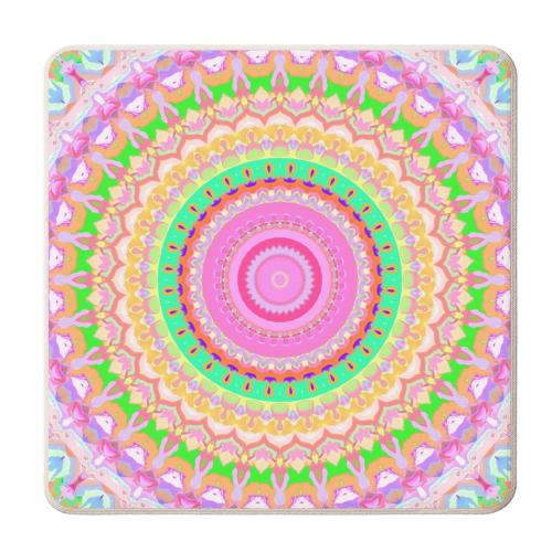 Funky Mandala - personalised beer coaster by Kaleiope Studio