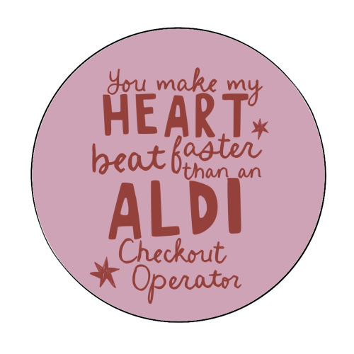 Funny Aldi Valentine gift - Circle Sticker by Giddy Kipper