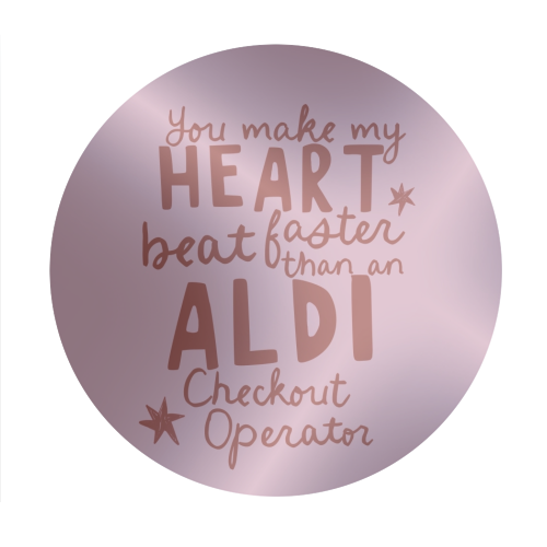 Funny Aldi Valentine gift - Circle Sticker by Giddy Kipper