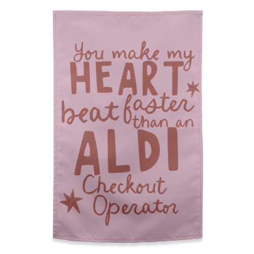 Funny Aldi Valentine gift - funny tea towel by Giddy Kipper