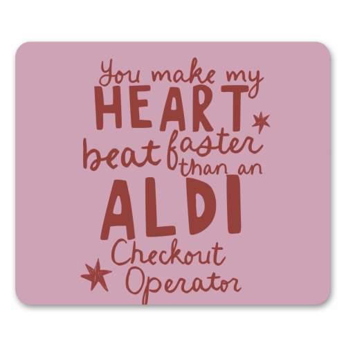 Funny Aldi Valentine gift - mouse mat by Giddy Kipper