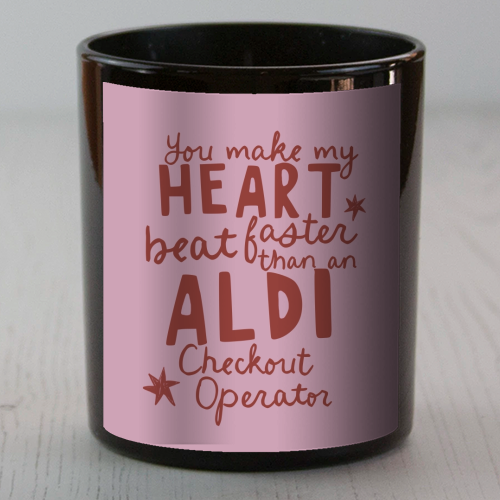 Funny Aldi Valentine gift - scented candle by Giddy Kipper