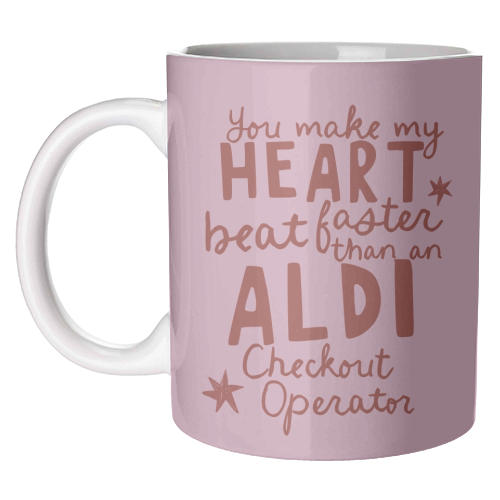 Funny Aldi Valentine gift - unique mug by Giddy Kipper