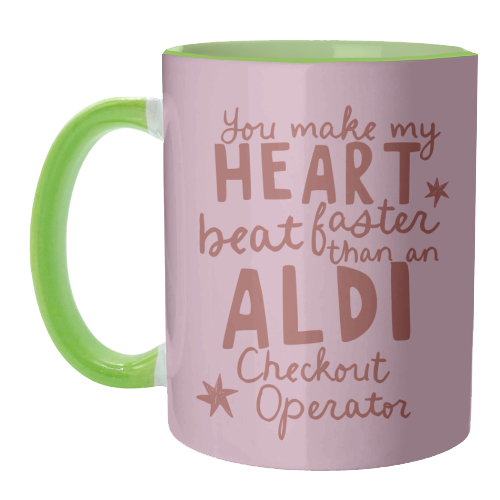 Funny Aldi Valentine gift - unique mug by Giddy Kipper