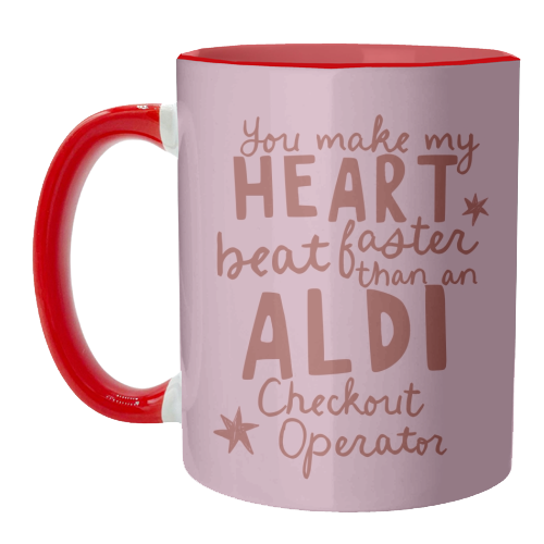 Funny Aldi Valentine gift - unique mug by Giddy Kipper