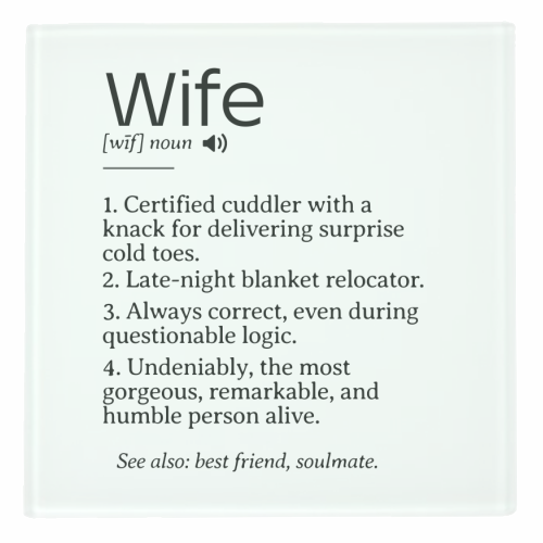 Funny and Heartfelt Wife Definition – A Loving Tribute to Life's Favorite Person - personalised beer coaster by timsal shol