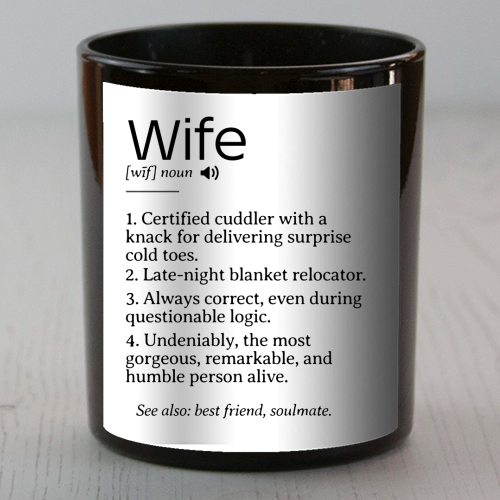 Funny and Heartfelt Wife Definition – A Loving Tribute to Life's Favorite Person - scented candle by timsal shol