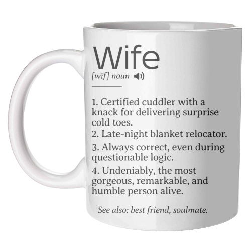 Funny and Heartfelt Wife Definition – A Loving Tribute to Life's Favorite Person - unique mug by timsal shol