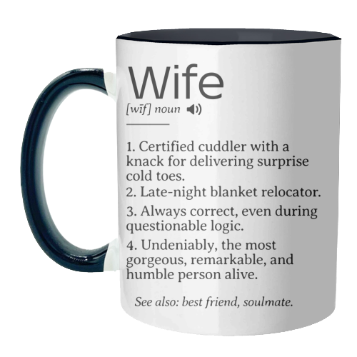Funny and Heartfelt Wife Definition – A Loving Tribute to Life's Favorite Person - unique mug by timsal shol