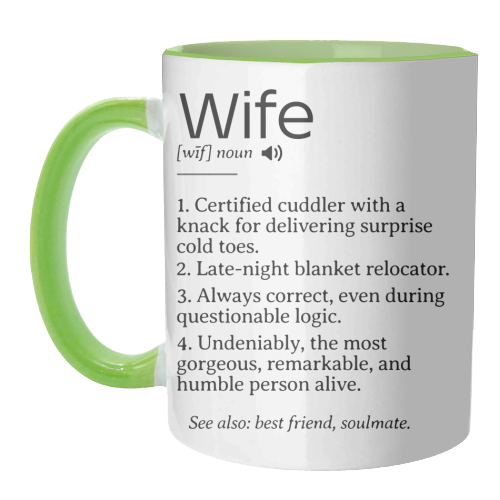 Funny and Heartfelt Wife Definition – A Loving Tribute to Life's Favorite Person - unique mug by timsal shol