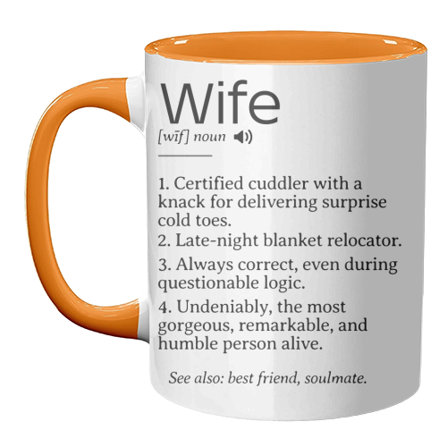 Funny and Heartfelt Wife Definition – A Loving Tribute to Life's Favorite Person - unique mug by timsal shol