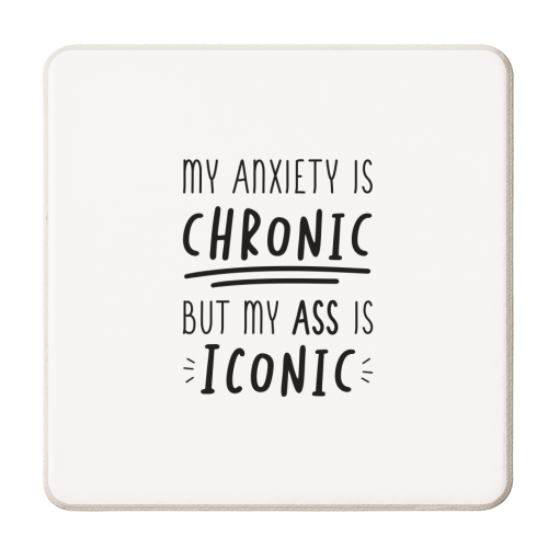 Funny anxiety quote print - personalised beer coaster by The Girl Next Draw