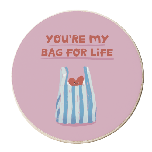 Funny bag for life Valentine gift - personalised beer coaster by Giddy Kipper