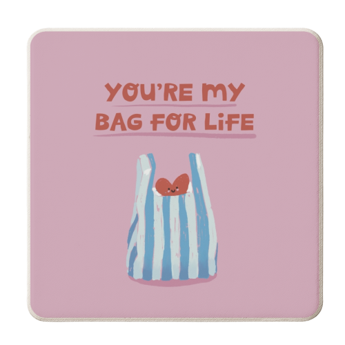Funny bag for life Valentine gift - personalised beer coaster by Giddy Kipper