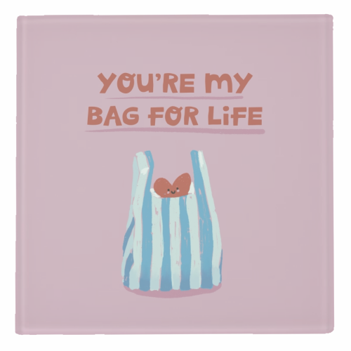Funny bag for life Valentine gift - personalised beer coaster by Giddy Kipper