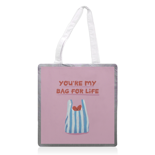 Funny bag for life Valentine gift - printed canvas tote bag by Giddy Kipper