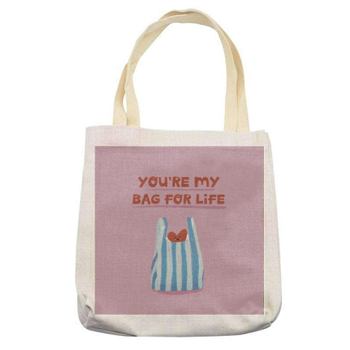 Funny bag for life Valentine gift - printed canvas tote bag by Giddy Kipper