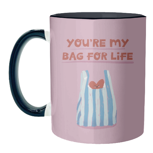 Funny bag for life Valentine gift - unique mug by Giddy Kipper
