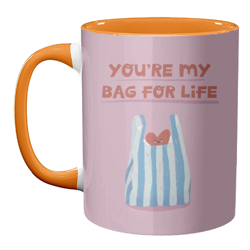 Funny bag for life Valentine gift - unique mug by Giddy Kipper