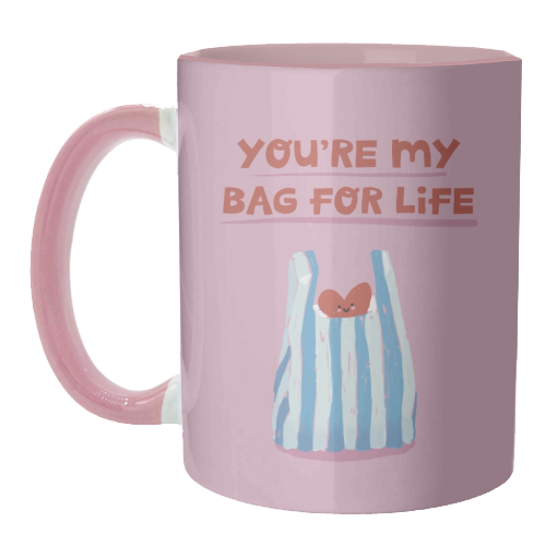 Funny bag for life Valentine gift - unique mug by Giddy Kipper