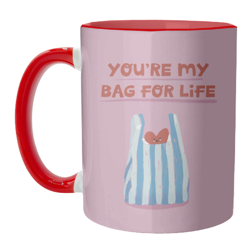 Funny bag for life Valentine gift - unique mug by Giddy Kipper