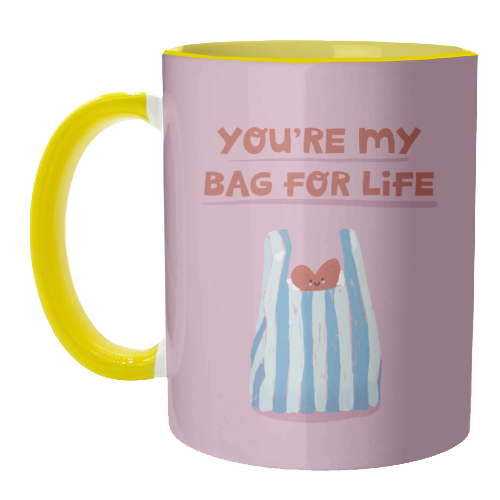 Funny bag for life Valentine gift - unique mug by Giddy Kipper
