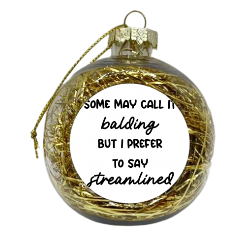 Funny balding dad uncle print - xmas bauble by The Girl Next Draw