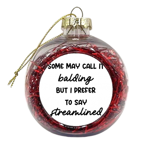 Funny balding dad uncle print - xmas bauble by The Girl Next Draw
