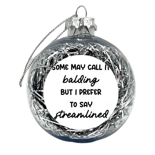Funny balding dad uncle print - xmas bauble by The Girl Next Draw