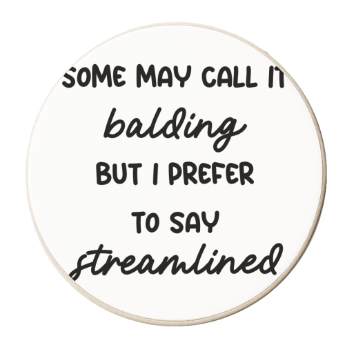 Funny balding dad uncle print - personalised beer coaster by The Girl Next Draw