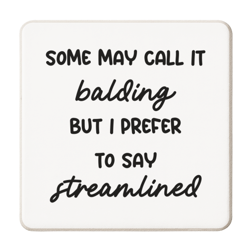 Funny balding dad uncle print - personalised beer coaster by The Girl Next Draw