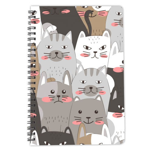 funny cats pattern - personalised A4, A5, A6 notebook by Anastasios Konstantinidis
